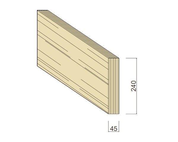 Lamibois type S - 45 x 240 mm