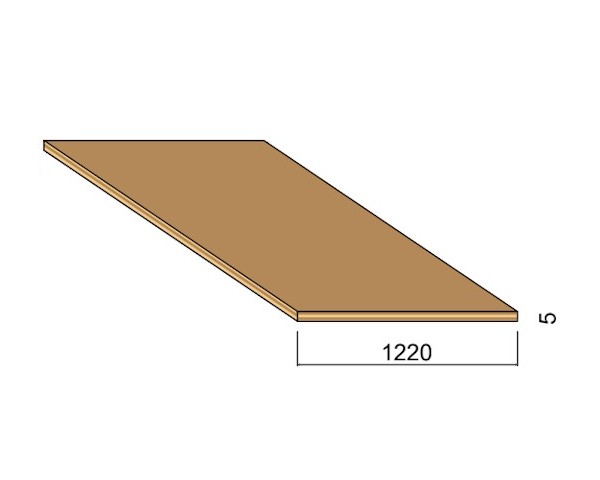 Panneau Contreplaqué WBP - 2,5 m x 1,2 m - ép.5 mm