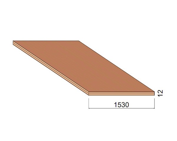 Panneau Contreplaqué 2 Faces OKOUMÉ - 3,10 m x 1,53 m - ép.12 mm