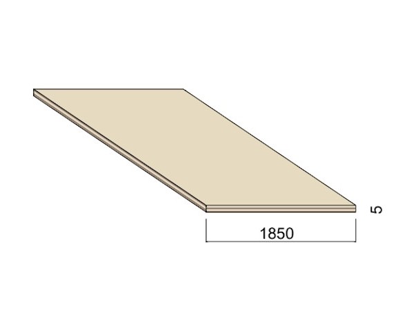 Panneau Contreplaqué Intérieur PEUPLIER B/BB - 2,52 m x 1,85 m - ép.5 mm