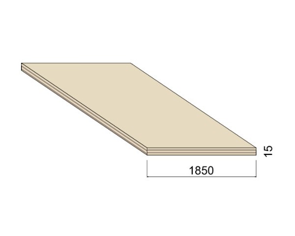 Panneau Contreplaqué Intérieur PEUPLIER B/BB - 2,52 m x 1,85 m - ép.15 mm